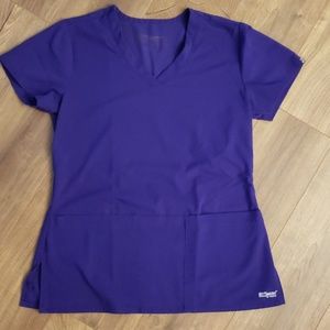 Greys Anatomy XS grape purple scrub top